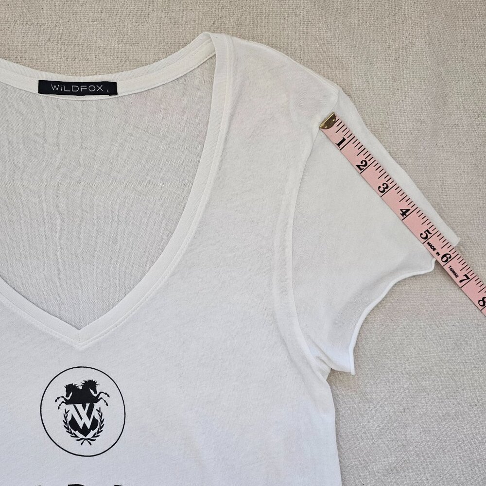 Wildfox Love Potion N°9 Graphic Deep V-Neck Tee - White - Size L - Picture 9 of 9